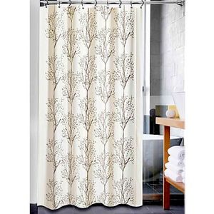 Tree Embroidery 72-Inch Square Shower Curtain in Natural